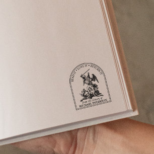 Carimbo De Borracha O Santo Vintage George Dragon, Da Biblioteca De