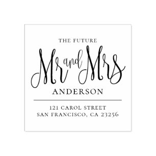 Carimbo De Borracha O Sr. e a Sra. Modern no endereço de volta do casa