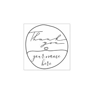 Carimbo De Borracha Obrigado a circular nome personalizado