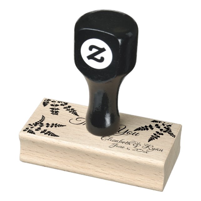 Carimbo De Borracha Obrigado, Fetos Botânicos Personalizados (Carimbo)