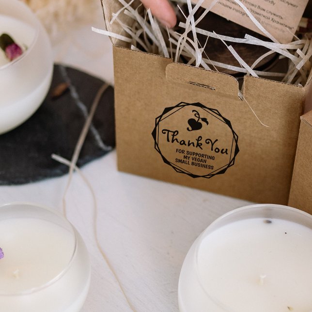 Carimbo De Borracha Obrigado por apoiar a minha pequena empresa Vegan, (Criador carregado)