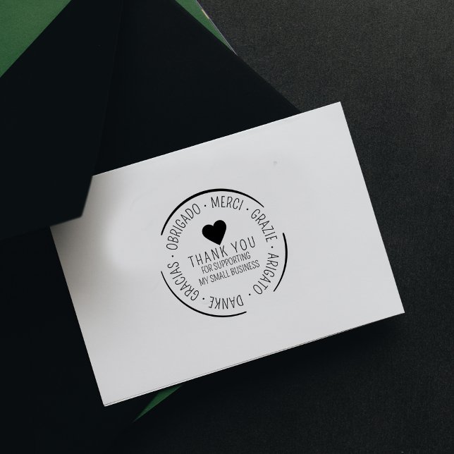 Carimbo De Borracha Obrigado por apoiar os negócios, Multilingual (Criador carregado)