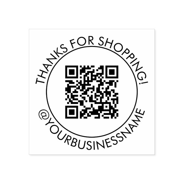 Carimbo De Borracha Obrigados para Comprar seu código QR (Impressão)