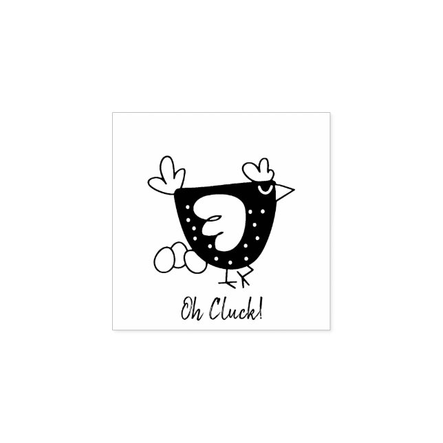 Carimbo De Borracha "Oh Cluck!" Chicken Egg Stamp (Impressão)