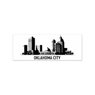 Carimbo De Borracha Oklahoma City Stylized Skyline