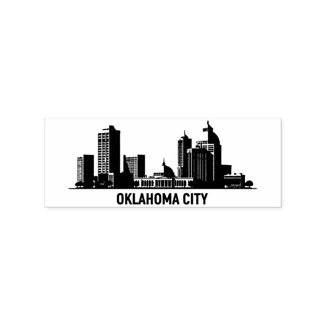 Carimbo De Borracha Oklahoma City Stylized Skyline (Impressão)