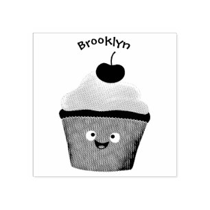 Carimbo De Borracha Óptica ilustração do desenho animado do cupcake fe