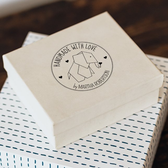 Carimbo De Borracha Origami Elephant Custom Handmade with love, (Criador carregado)