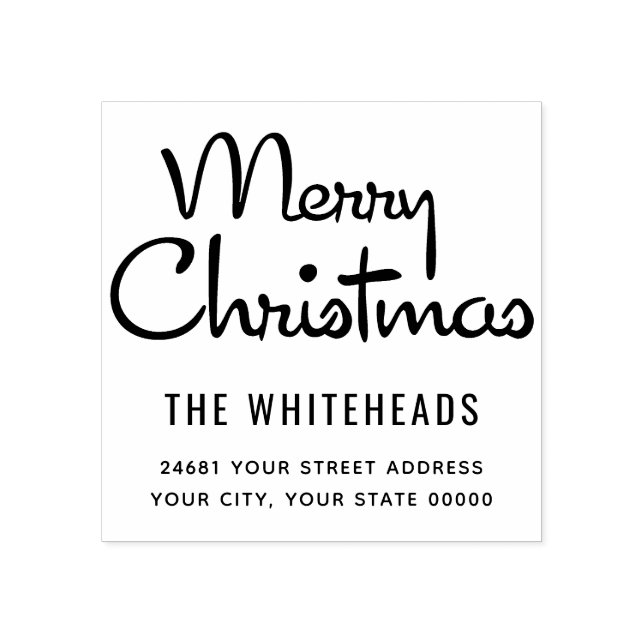 Carimbo De Borracha Ortografia Clássica de Feliz Natal (Impressão)