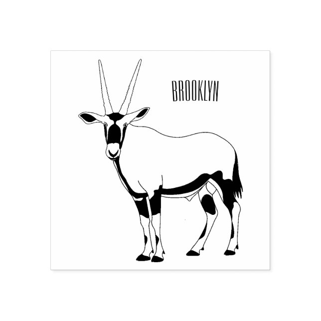 Carimbo De Borracha Oryx cartoon illustration (Impressão)
