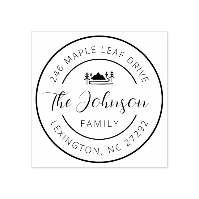 Carimbo De Borracha Our New House Address Announcement Round  (Impressão)