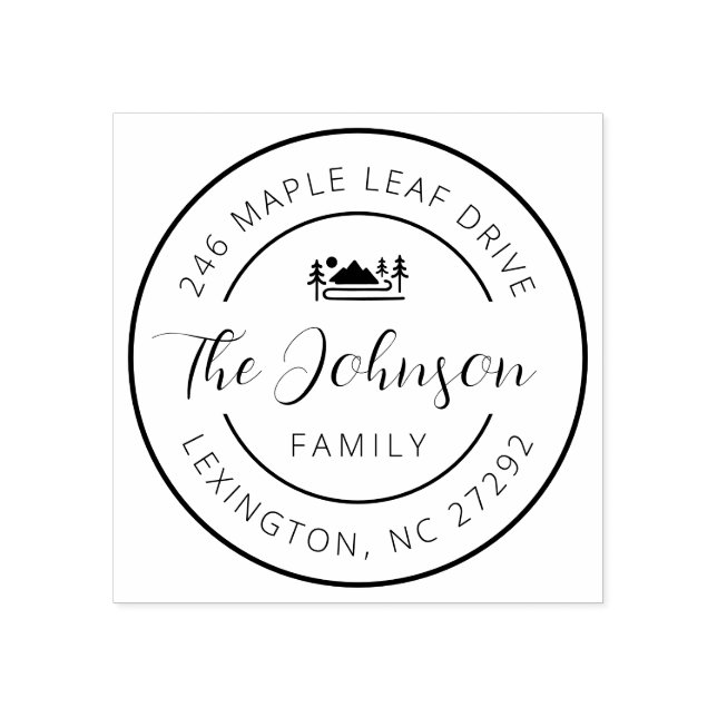 Carimbo De Borracha Our New House Address Announcement Round  (Impressão)