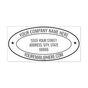 Carimbo de Borracha Oval com Nome Personalizado e