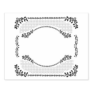 Carimbo De Borracha Oval de Quadro Romântico