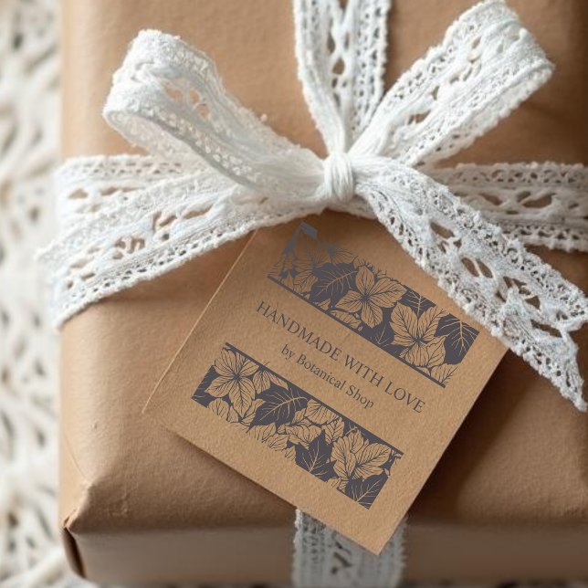 Carimbo De Borracha Overlapping Leaves Chic Nature Handmade Business (Overlapping Leaves Pattern for Elegant Nature Handmade Business Rubber Stamps.)