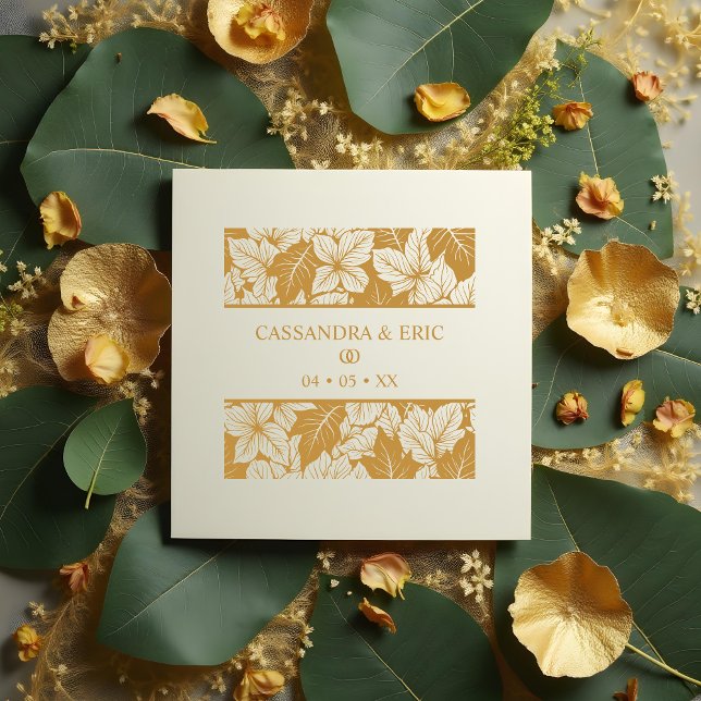 Carimbo De Borracha Overlapping Leaves Pattern Elegant Nature Wedding (Overlapping Leaves Pattern for Elegant Nature Wedding Rubber Stamps. )