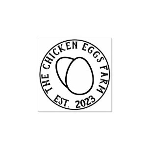 Carimbo De Borracha Ovo do logotipo da Farm Chicken Fresh