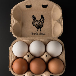 Carimbo De Borracha Ovo Fresco De Fazenda Personalizado, Ovo Para Pequ