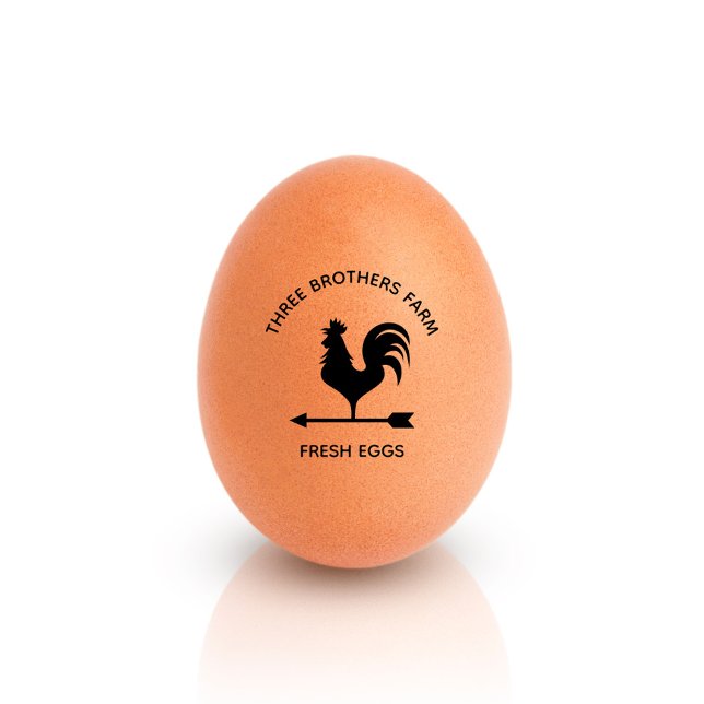 Carimbo De Borracha Ovo Personalizado Rustic Fazenda Comercial Persona (Criador carregado)