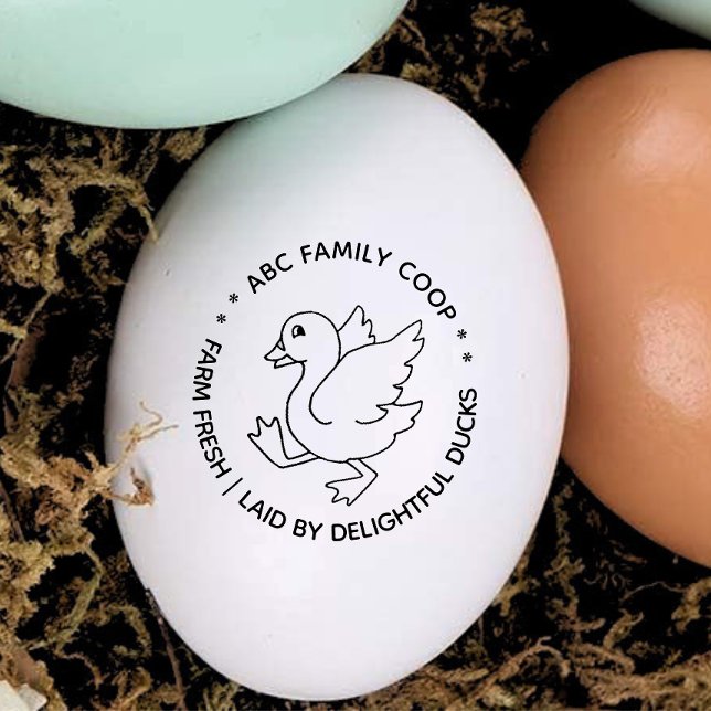 Carimbo De Borracha Ovos de Patos Frescos de Fazenda Fresca (Criador carregado)