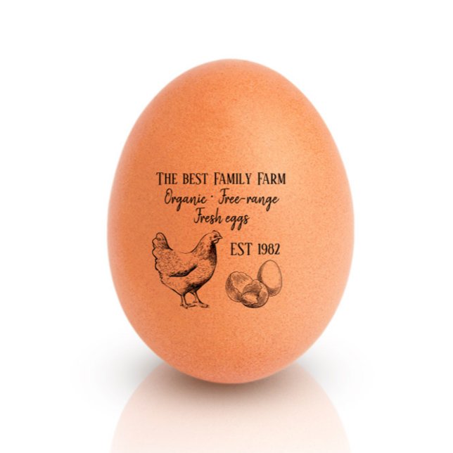 Carimbo De Borracha Ovos Frescos De Fazenda Rústica/Camada Livre (Criador carregado)