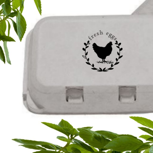 Carimbo De Borracha Ovos frescos, ovos frescos, chanfrados, elegantes  (Criador carregado)