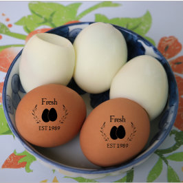 Carimbo De Borracha Ovos Frescos Personalizados Modernos Com Data Pret