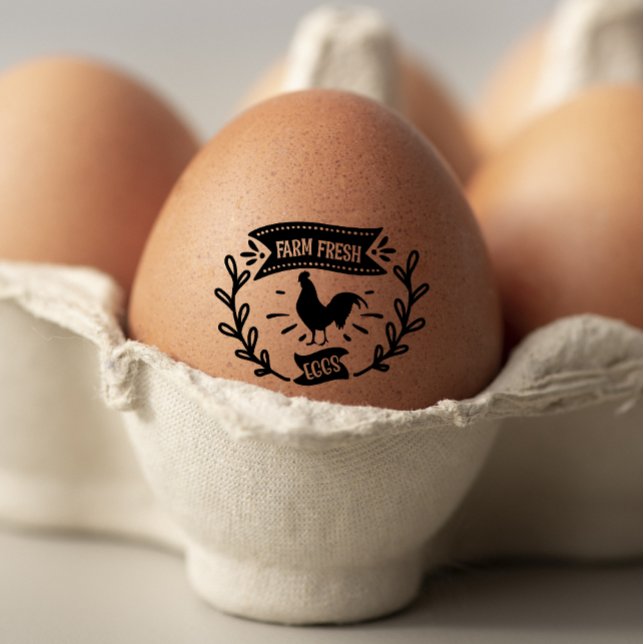 Carimbo De Borracha Óvulo Fresco Fresco De Fazenda De Frango (Criador carregado)