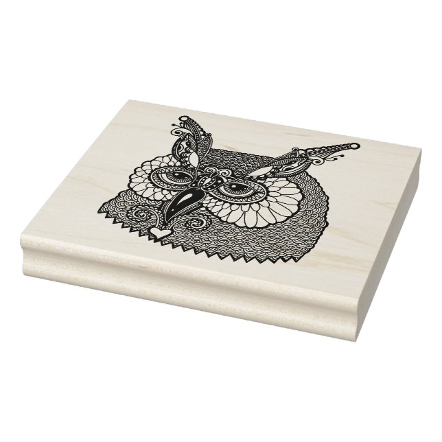 Carimbo De Borracha Owl Head Zendoodle (Carimbo)