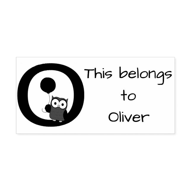 Carimbo De Borracha Owl Inicial (Impressão)