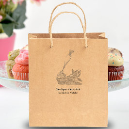 Carimbo De Borracha Padaria de Cupcake com Cobertura de Aquarela, Serv