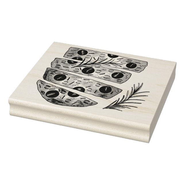 Carimbo De Borracha Padaria Italiana Focaccia Olive Oil Tomates (Carimbo)