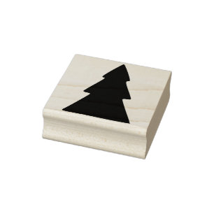 Carimbo De Borracha Padrão de árvore de Natal preto e branco minimalis