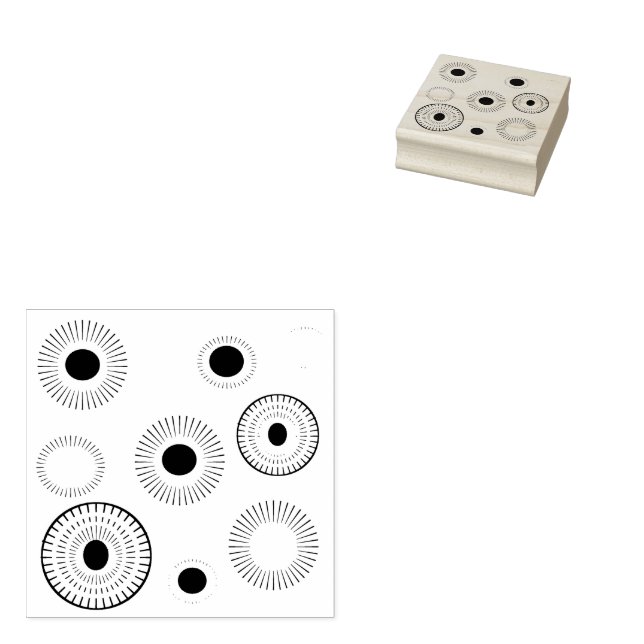Carimbo De Borracha Padrão de explosão de círculo (Carimbado)