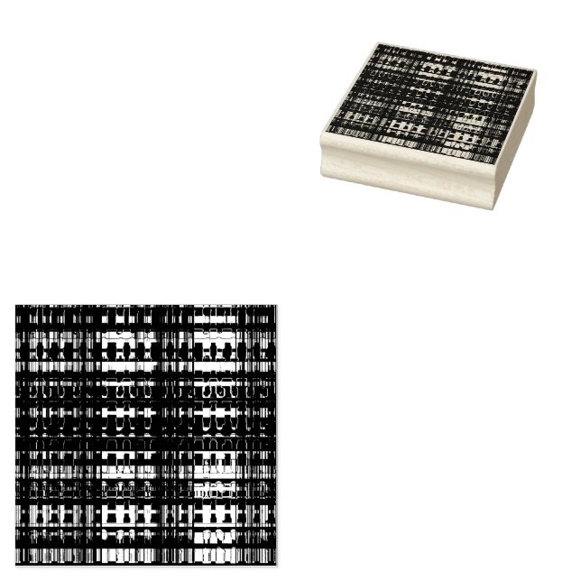 Carimbo De Borracha Padrão de Textura de Xadrez Tribal (Carimbado)