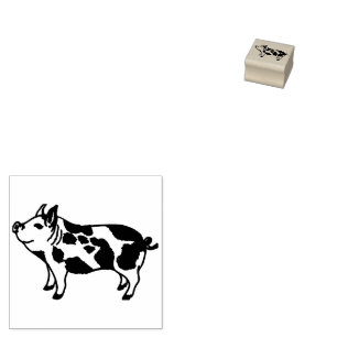 Carimbo De Borracha Padrão Minimalista de Linha de Porco Cottagecore V