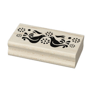 Carimbo De Borracha Padrão Vintage Pyrex - Amizade (2 Pássaros)