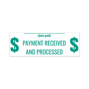 Carimbo de borracha "PAGAMENTO RECEBIDO E TRANSFOR
