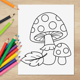 Carimbo De Borracha Página Coloração de Cogumelos Toadstool