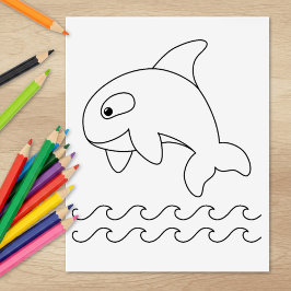 Carimbo De Borracha Página para Colorir Baleia Orca