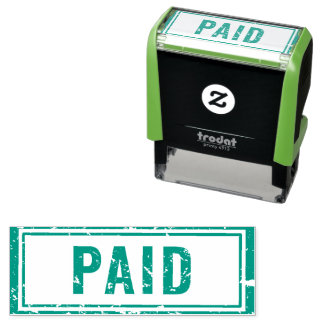 Carimbo de borracha pago em azul