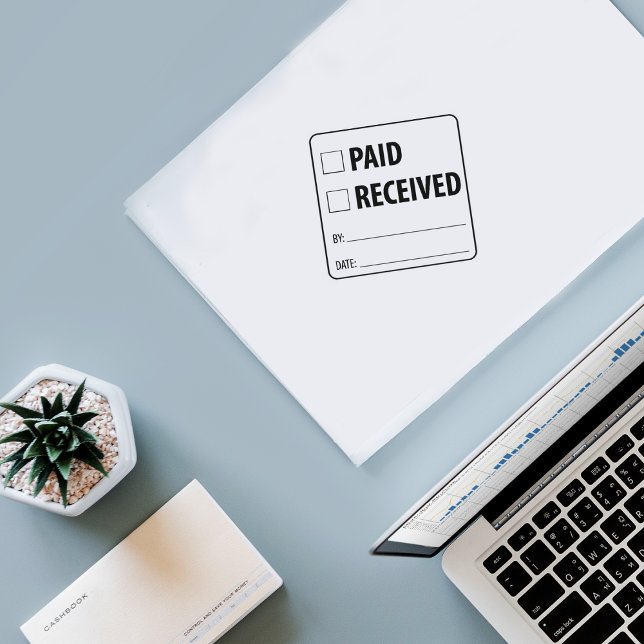 Carimbo De Borracha Pagos/Recebidos, Dois em Um (Criador carregado)