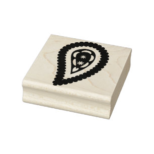 Carimbo De Borracha Paisley Colorido