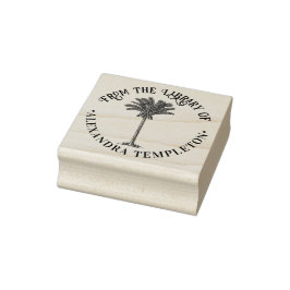 Carimbo De Borracha Palmeira Data Folhosa Nome do Livro da Biblioteca