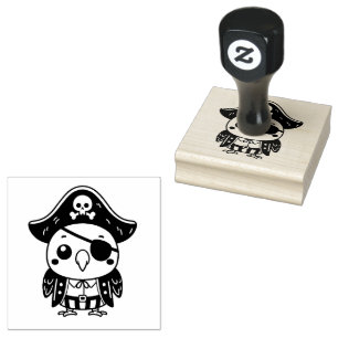 Carimbo De Borracha Papagaio Pirata