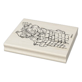 Carimbo De Borracha Papai Noel descendo a chaminé