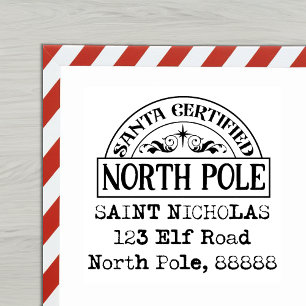 Carimbo De Borracha Papais noeis Certified North Pole Mailing Address