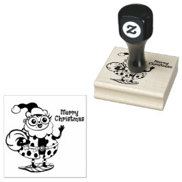 Carimbo De Borracha Papais noeis de Natal Lady Bug Wood Art Stamp