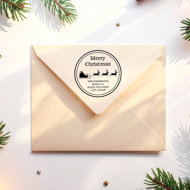 Carimbo De Borracha Papais noeis Dormem Feliz Natal E Endereço Persona (Disclaimer: This image is a digital mockup.)