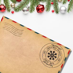Carimbo De Borracha Papais noeis Expressos de Natal Bonitos e Floco de